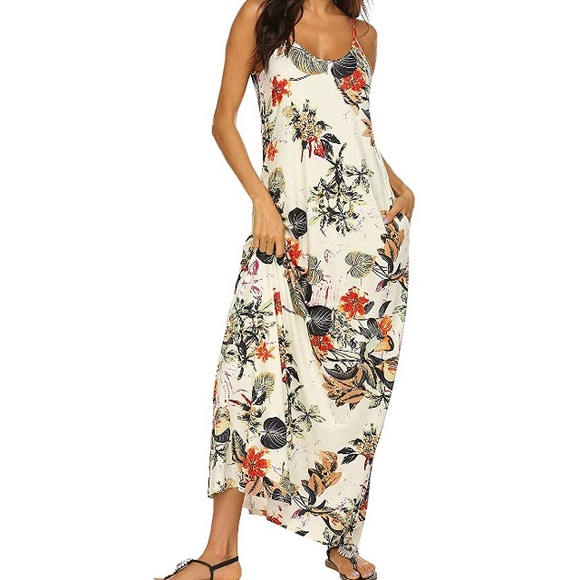 Tropical Maxi dress WITH POCKETS!! - Picture 2 of 9